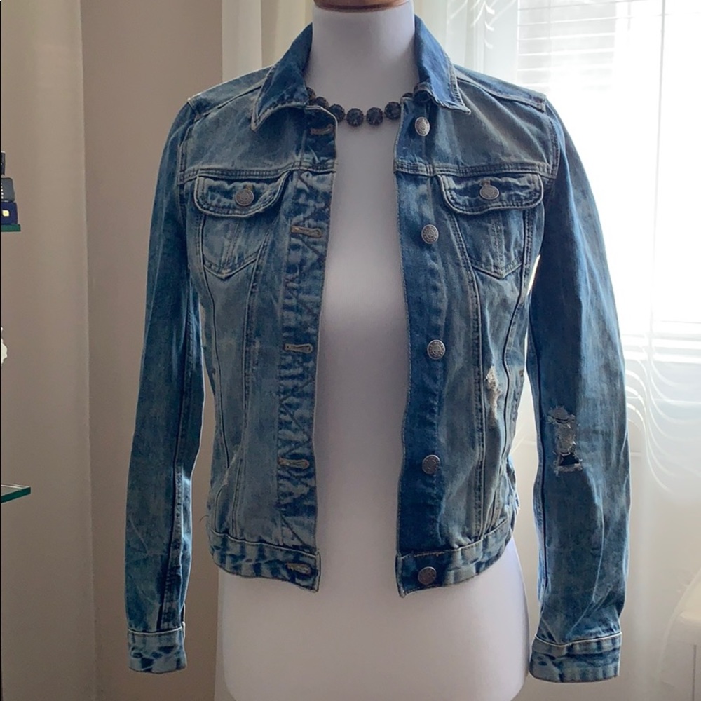 Zara Distressed Denim Jacket